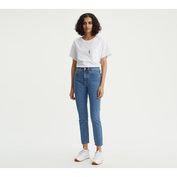 Levi’s 501 Medium Wash High Rise Button Fly Skinny/Slim Fit‎ Size 28 - Picture 1 of 12